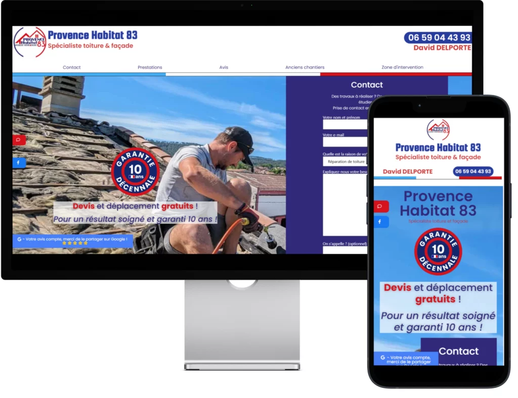 Projet site vitrine - Provence Habitat 83